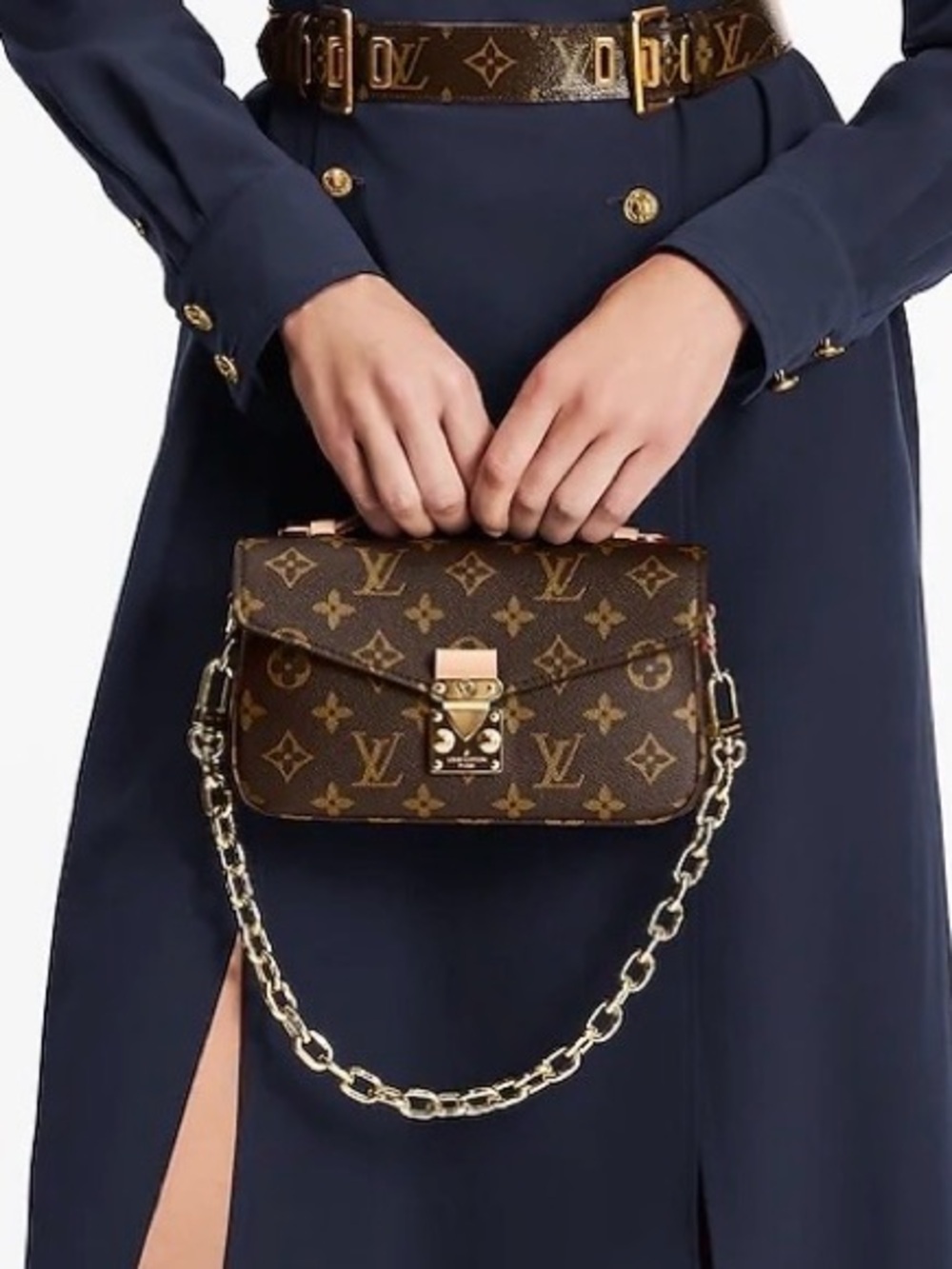 Louis Vuitton Monogram Canvas Crossbody in Brown with Gold Hardware